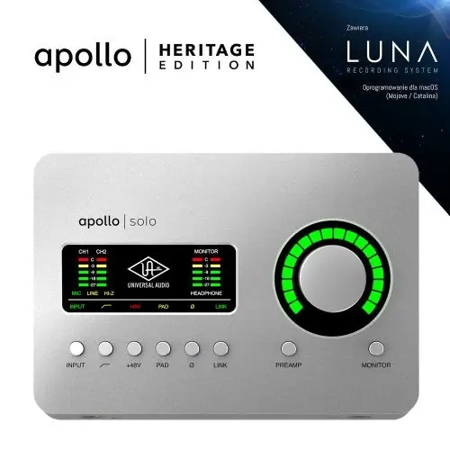 Okazja Apollo Solo Heritage Edition - Interfejs Audio Thunderbolt 3 - 3 lata gwarancji po rejestracji