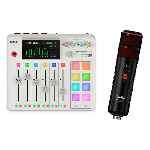 RodeCaster Pro II White stacja robocza do nagrywania + RODE X XDM100 mikrofon Bestseller