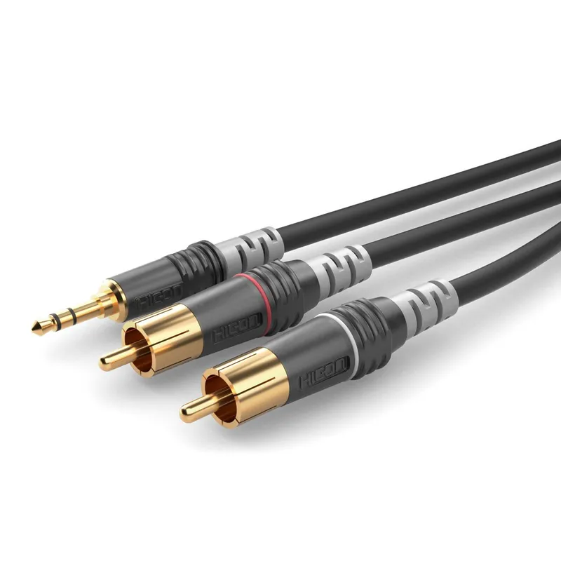 Instrument Cable Mini jack / 2 x RCA, HICON - kabel instrumentalny 1.5m Najlepsza cena