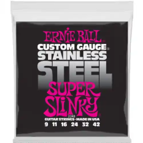 Ostatnie sztuki ERNIE BALL EB 2248 seria SLINKY STAINLESS STEEL 9-42