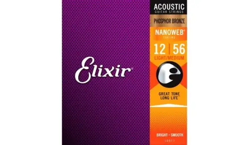 Elixir 16077 NanoWeb Phosphor Bronze Light-Medium 12-56 struny akustyczne Darmowy zwrot