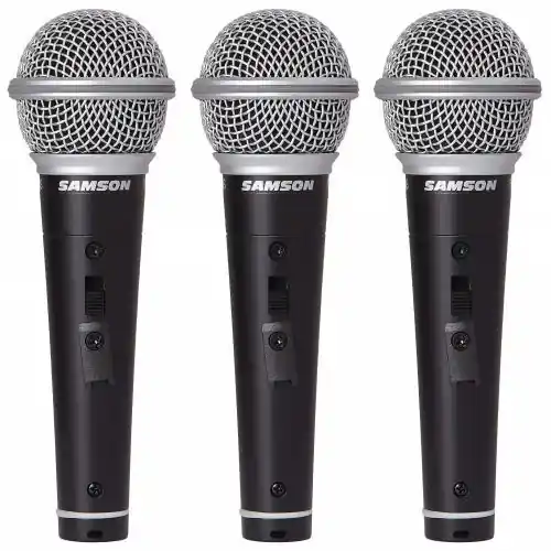 Oferta limitowana Samson R21S 3 uniwersalne mikrofony dynamiczne z wyłącznikiem