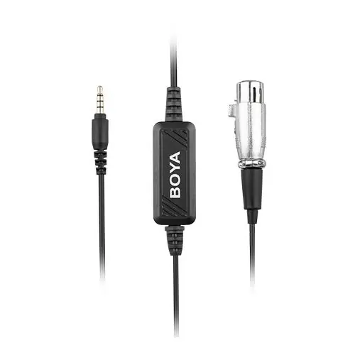 BOYA BY-BCA6 kabel mikrofonowy z wbudowanym przedwzmacniaczem, łączący mikrofon (XLR) ze sprzętem z wejściem 3.5mm TRRS Taniej