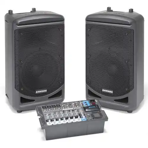 Tylko do końca tygodnia Samson XP1000B zestaw nagłośnieniowy z wbudowanym interfejsem Bluetooth, 2 x 500W klasa-D, 2x10" LF + 1HF, mikser 4xMIC/LINE, 2xSTEREO JACK/RCA