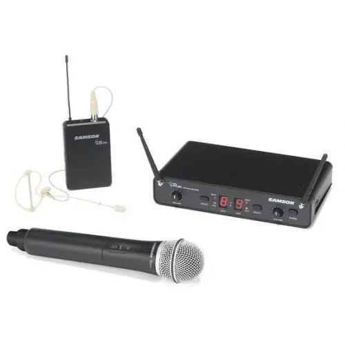Zniżka Samson CR288 Concert 288 Pro Combo (470-518MHz) podwójny zestaw bezprzewodowy, 1x mik do ręki + 1 x mikrofon nagłowny. 470-518MHz