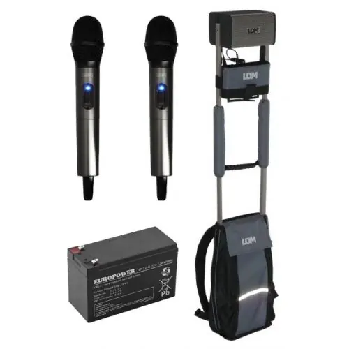 LDM Mobile Voice D216 + mikrofon doręczny x2 + dodatkowy akumulator zestaw pielgrzymkowy zestaw nagłośnieniowy Do wyczerpania zapasów