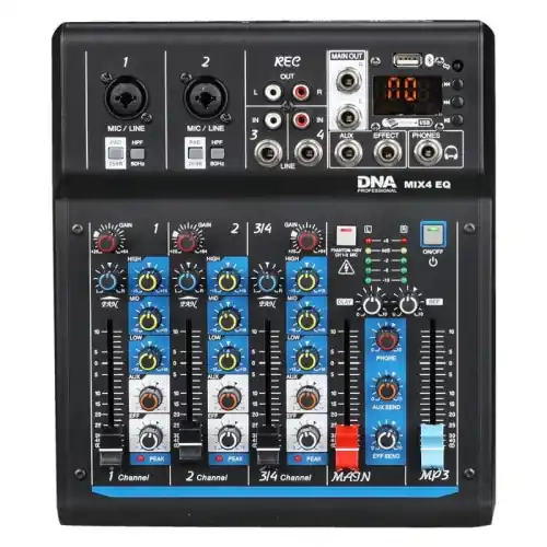 Dodaj do koszyka DNA MIX 4 EQ mikser audio USB MP3 Bluetooth analog