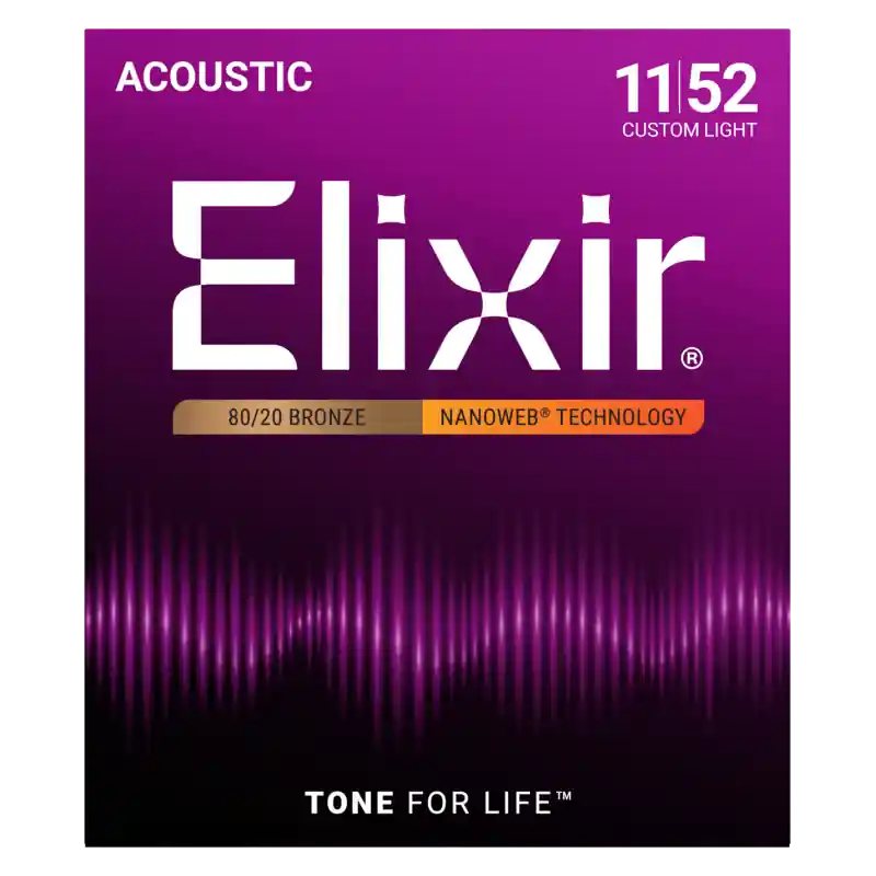 Darmowy zwrot Struny Elixir do gitary akustycznej 11-52 11027 Custom Light
