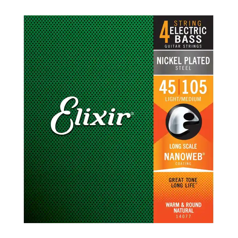 Taniej Struny Elixir do gitary basowej 45-105 14077 Long Scale Nanoweb