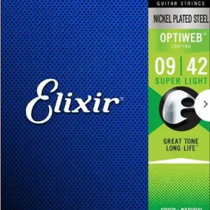 Dostępne od ręki Elixir Optiweb Super Light 09-42 - Struny do gitary elektrycznej