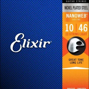 Elixir 12450 NanoWeb 10-46 struny do gitary 12-str elektrycznej Dostępne od ręki