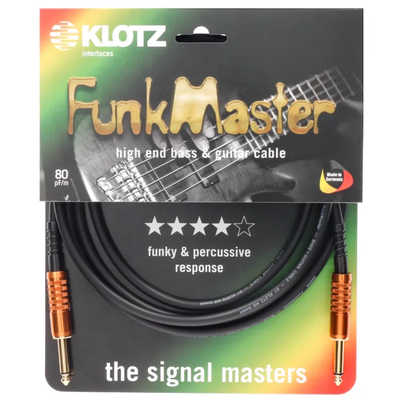 Kabel gitarowy KLOTZ FUNK MASTER TM-0450 J/J 4,5m Bezpieczna płatność