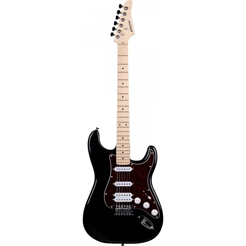 Darmowy zwrot Arrow Tonecaster ST 211 Abyss Black Maple/T-shell Gitara elektryczna