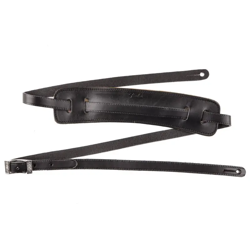 Tylko do końca tygodnia Fender Super Deluxe Vintage-Style Strap Black Pasek gitarowy skórzany 2" USA