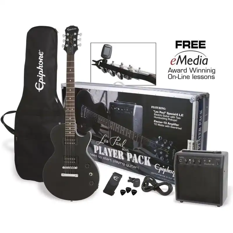 Tani Epiphone Les Paul Special II Player Pack Ebony EB