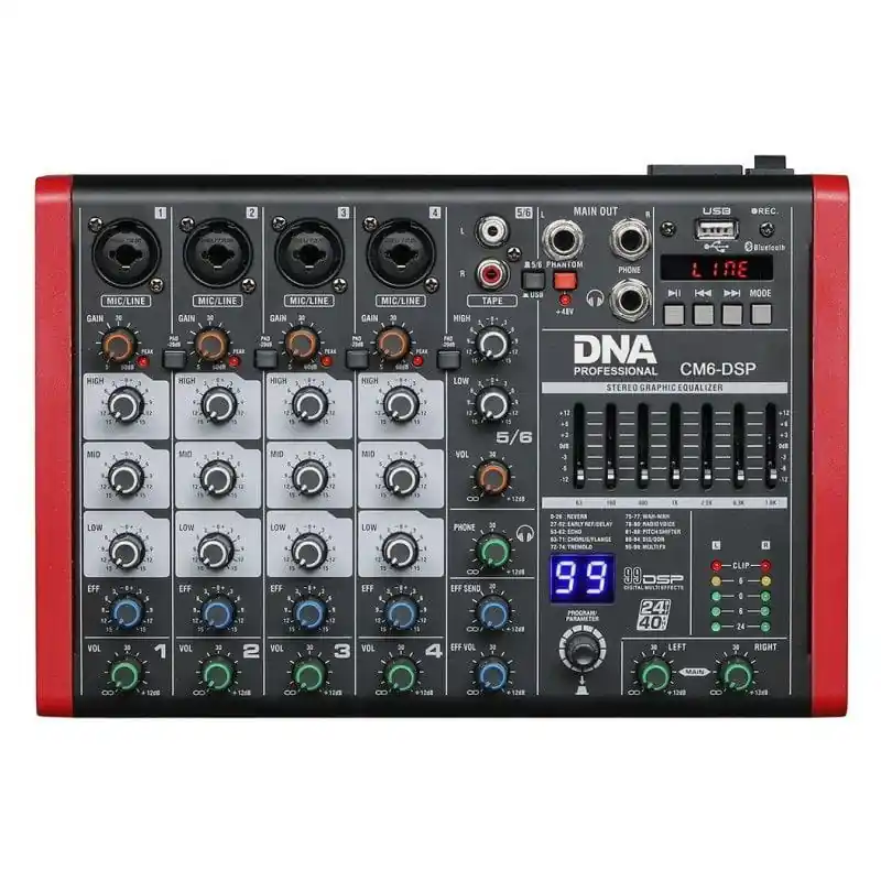 Łatwy zwrot DNA CM6-DSP mikser audio USB MP3 Bluetooth Phantom