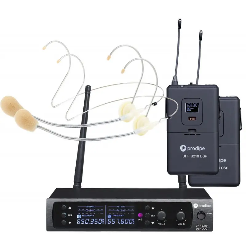 PRODIPE B210 DUO F5 DSP UHF 2x MIKROFON NAG艁OWNY BEZPRZEWODOWY ZESTAW Ostatnia szansa