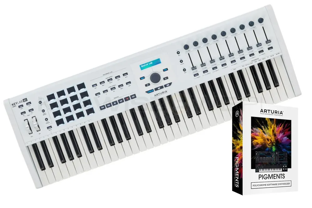 Arturia KeyLab 61 mk2 White + PIGMENTS Wysoka jakość