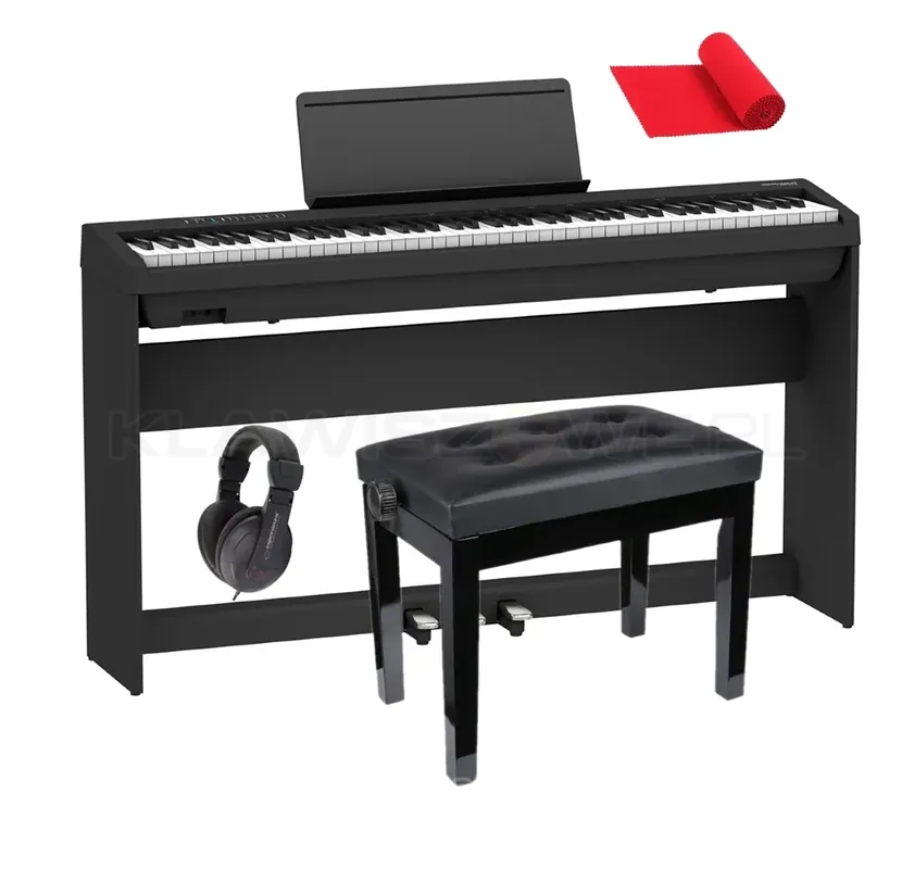 ROLAND FP-30X czarne Pianino cyfrowe + STATYW I LISTWA PEDAŁOWA + ŁAWA + SŁUCHAWKI Wysoka jakość