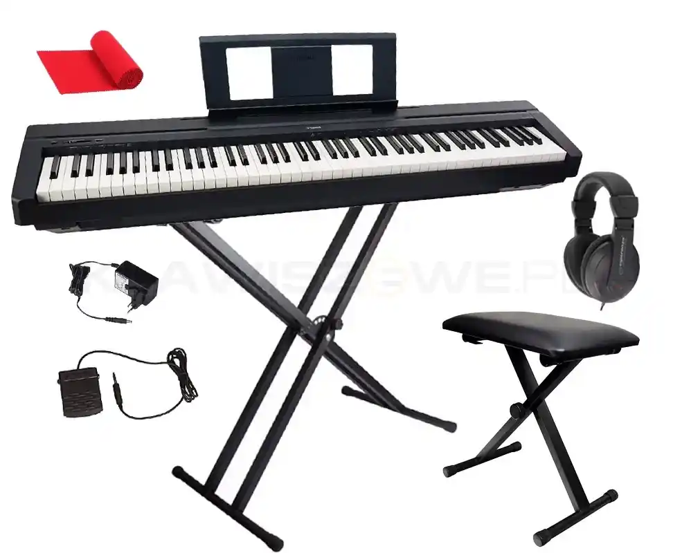 YAMAHA P-45 (P45 B) Pianino cyfrowe + STATYW X + ŁAWKA + SŁUCHAWKI Nowość