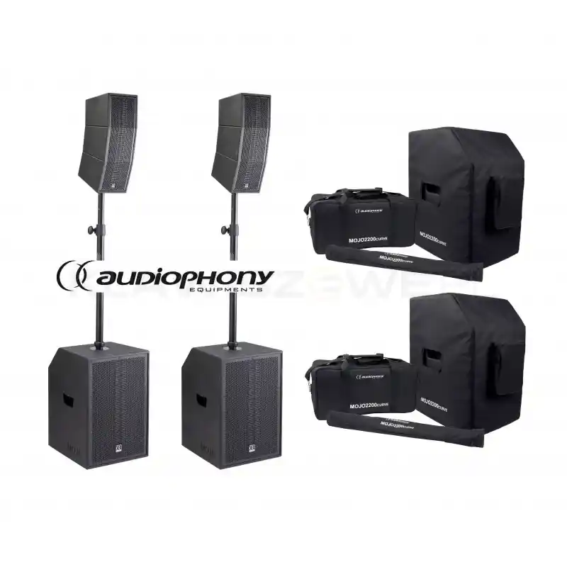 Audiophony MOJO 2200 CURVE aktywny zestaw nagłośnienia + POKROWCE Wyjątkowa oferta