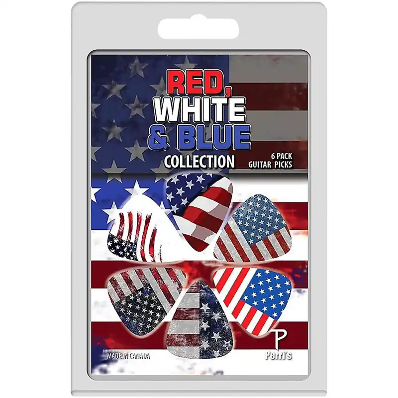 Wyprzedaż Perri‘s PP06 Red White & Blue USA Zestaw Kostek 6szt