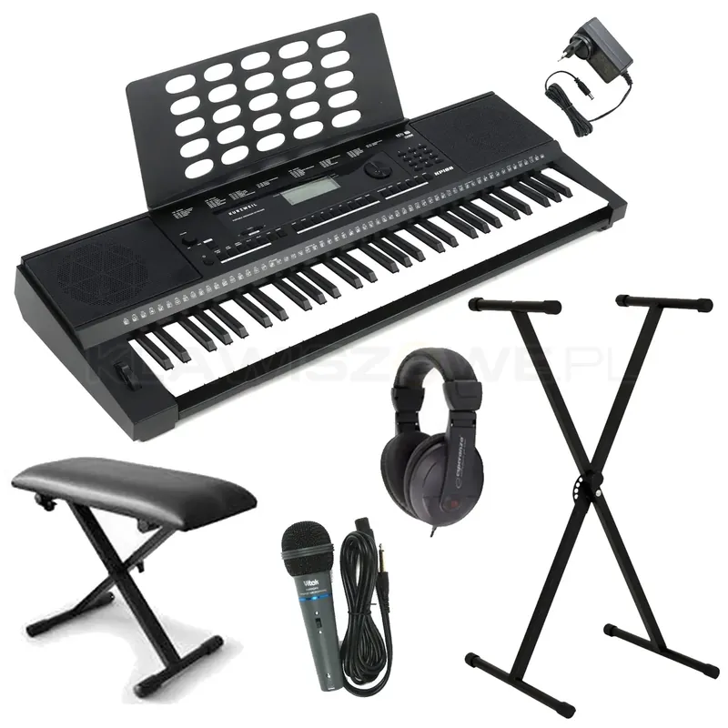 Bezpieczne zakupy KURZWEIL KP-100 zestaw XXL statyw ławka słuchawki mikrofon