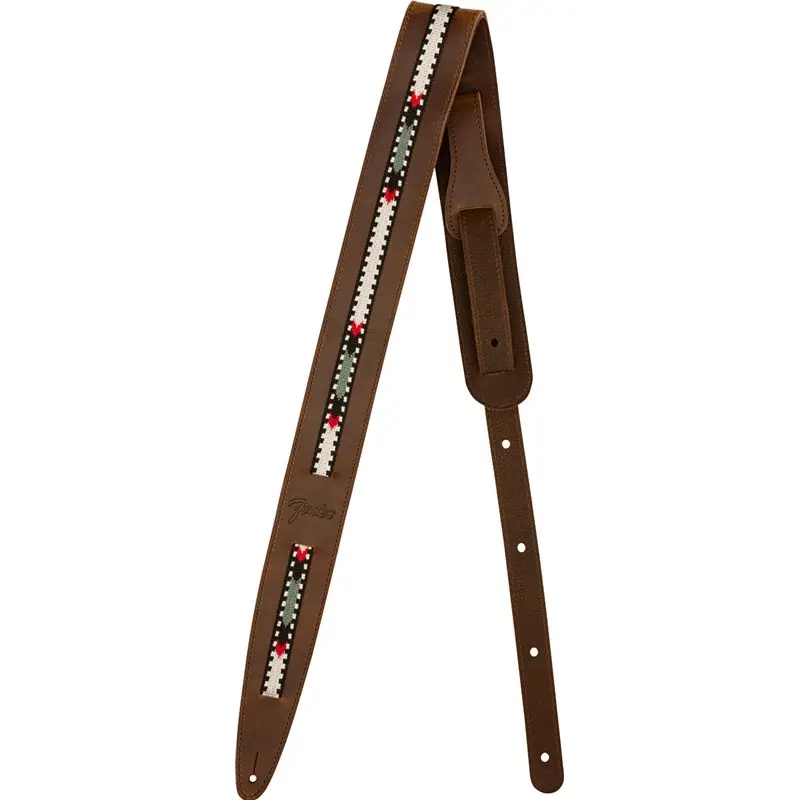 Dostępne od ręki Fender Paramount Acoustic Leather Strap, Brown Pas Skórzany