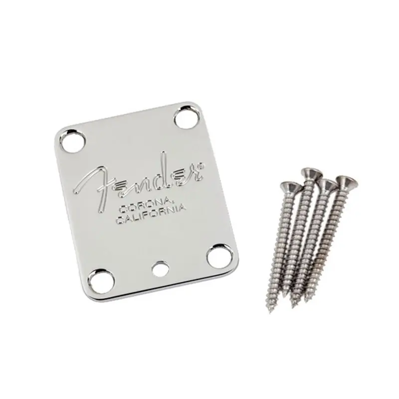 Fender 4-Bolt American Series Guitar Neck Plate Fender Corona Stamp (Chrome) Tylko dziś