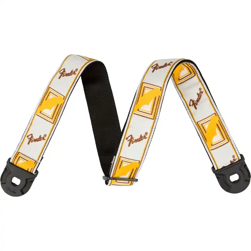 Fender 2" Quick Grip Locking End Strap, White/Brown/Yellow Pas gitarowy Ostatnie sztuki