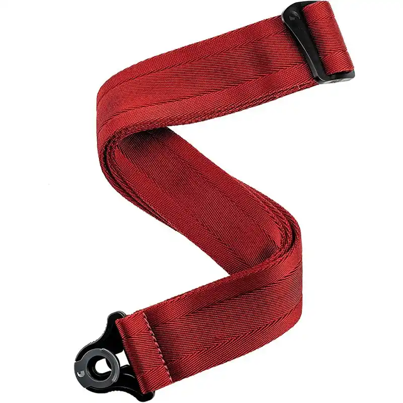 Wyjątkowa oferta D‘Addario 50BAL11 Auto Lock Guitar Strap, Blood Red Pas Gitarowy z blokadą