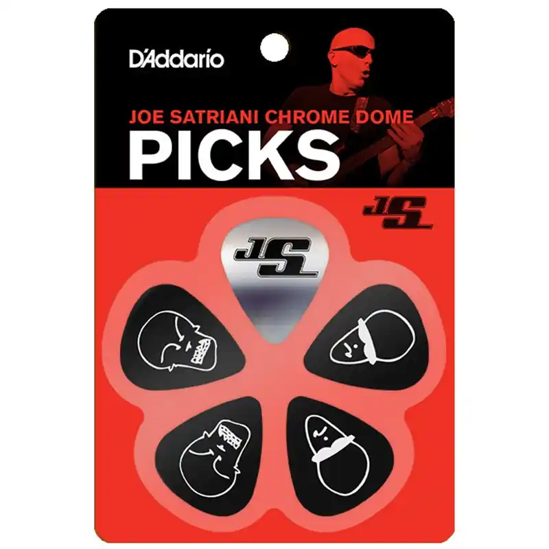 Wysoka jakość D‘Addario JSCD-01 Joe Satriani Picks, Chrome Dome, 5szt