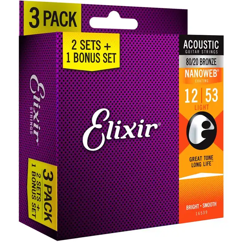 Elixir NanoWeb 80/20 Bronze 12-53 Light (16539) 3-Pack Wybór klientów
