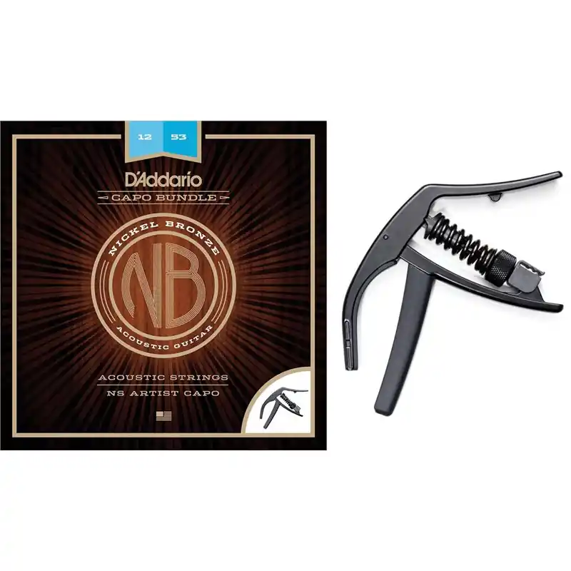 Bezpieczne zakupy D‘Addario NB1253-CP10 Struny + Kapodaster CP10
