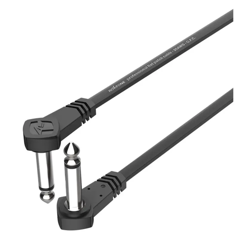 Roxtone FPJJ100L0001 Flat Patch Cable, Black, 10 cm Niska cena
