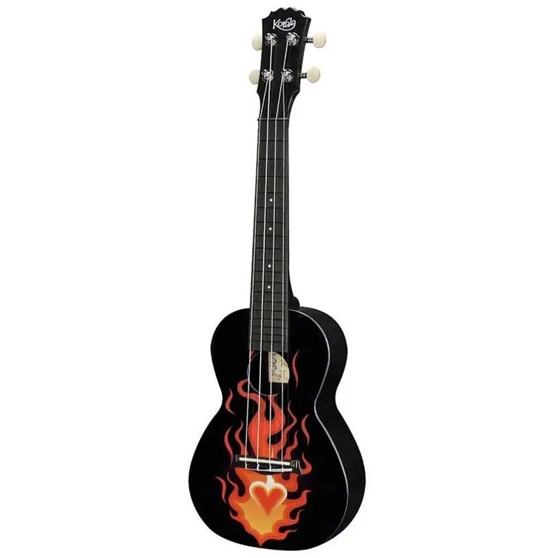 Korala PUC-30-010 Black with flames Ukulele Koncertowe Nowość