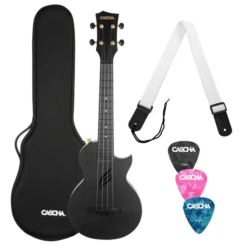 Cascha HH 2258 Carbon Fibre Set Black Ukulele Koncertowe Popularny