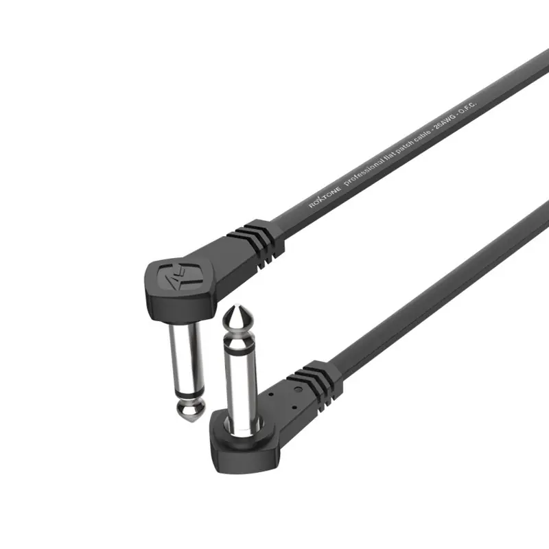 Roxtone FPJJ100L0003 Flat Patch Cable, Black, 30 cm Bestseller