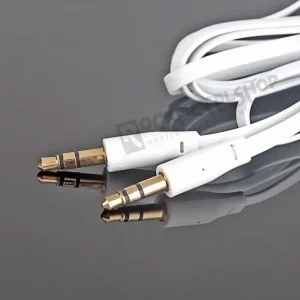 przewód audio płaski FAT SLIM - JACK /JACK stereo mały (3.5mm) / 1m biały Obniżka ceny