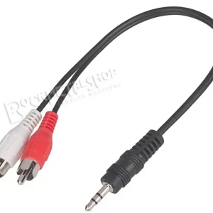 Kup teraz przewód audio 2 x RCA (cinch) - mały jack (3.5mm) stereo / 25cm