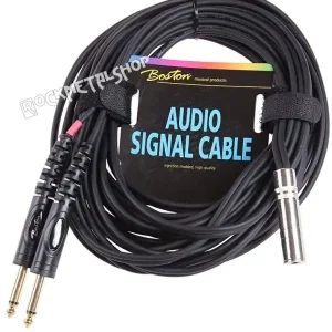 przewód audio BOSTON 2 x JACK MONO duży (6.3mm) - GNIAZDO JACK duży stereo (6.3mm) / 9m Hit cenowy