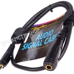 przewód audio BOSTON gniazdo DUŻY JACK (6.3mm) stereo - mały jack (3.5mm) stereo / 75cm Nowy