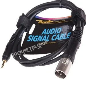 przewód mikrofonowy BOSTON XLR męski - mały JACK STEREO (3.5mm) / 1,5m Wysoka jakość