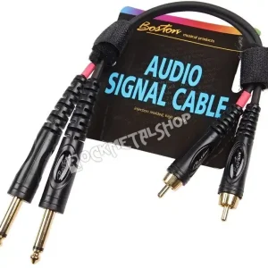 przewód audio BOSTON 2x RCA (cinch) - 2x JACK MONO duży (6.3mm) / 30cm Tylko dziś