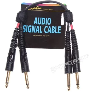 przewód audio BOSTON 2x DUŻY JACK MONO (6.3mm) - 2x JACK MONO (6,3mm) / 0,3m Tani