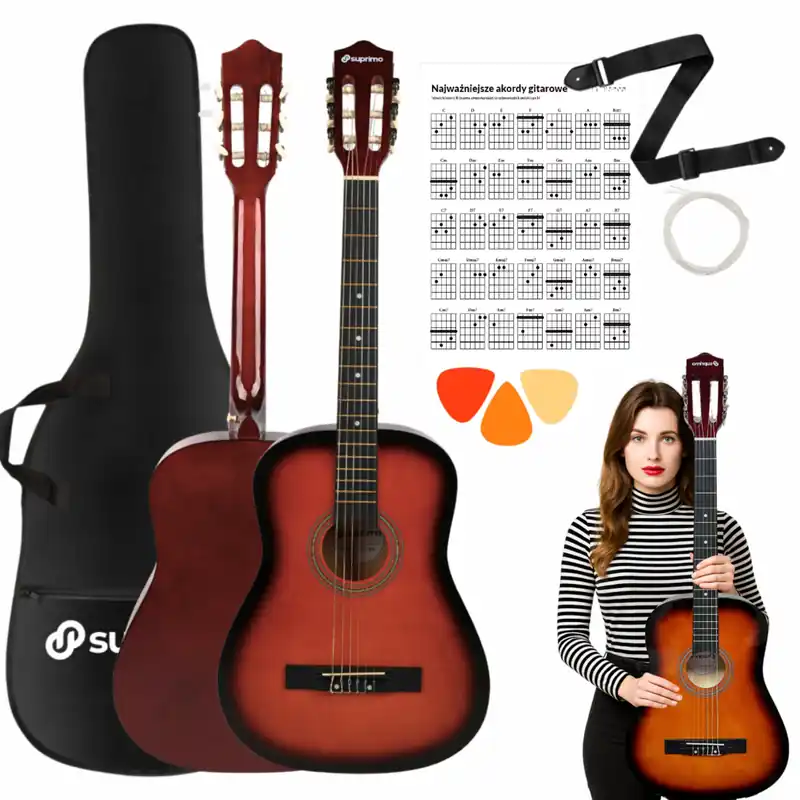 SUPRIMO CGS2 SB - gitara klasyczna 4/4 sunburst do nauki dla początkujących Darmowy zwrot