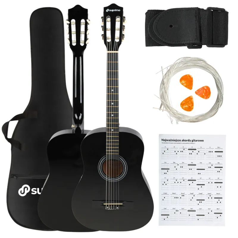SUPRIMO CGS2 BK - gitara klasyczna 4/4 do nauki dla początkujących Hit sprzedaży