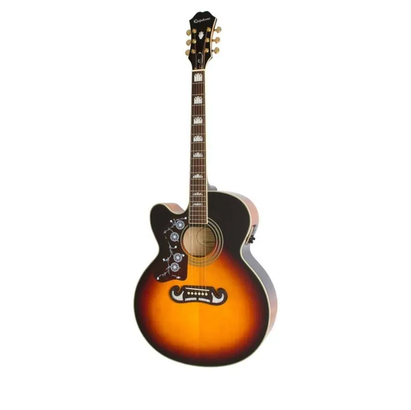 Epiphone J-200EC Studio Solid Top Fishman Sonitone Left-Hand VS Vintage Sunburst - gitara elektro-akustyczna leworęczna Obniżka ceny